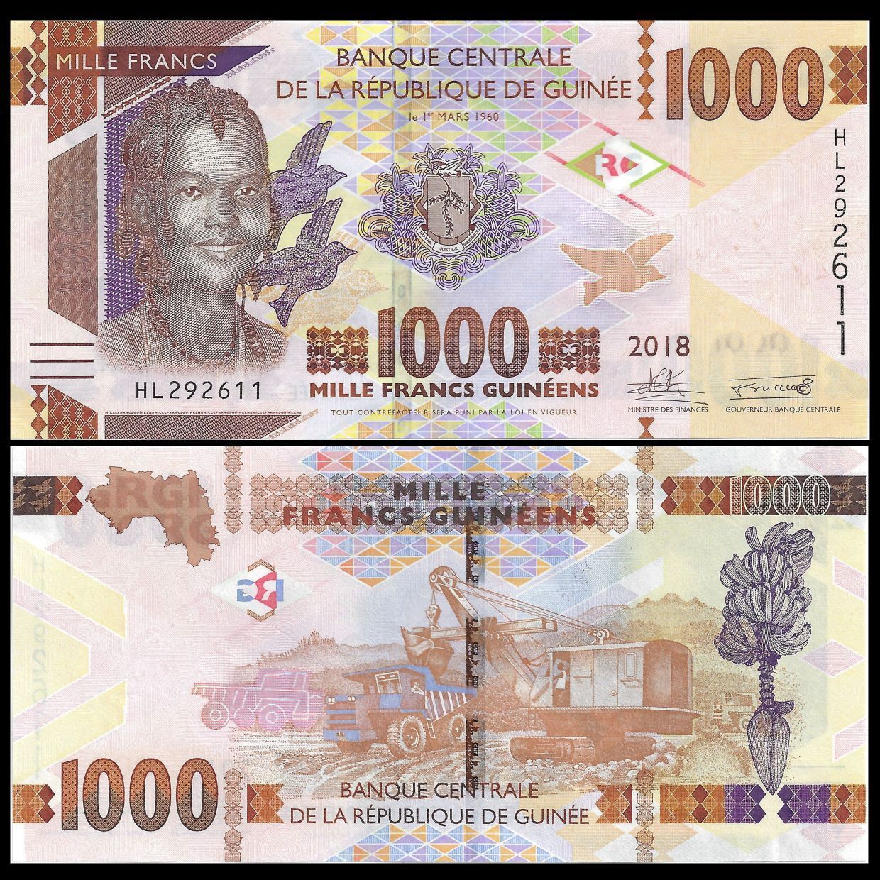Guinea #48c 1000 Francs
